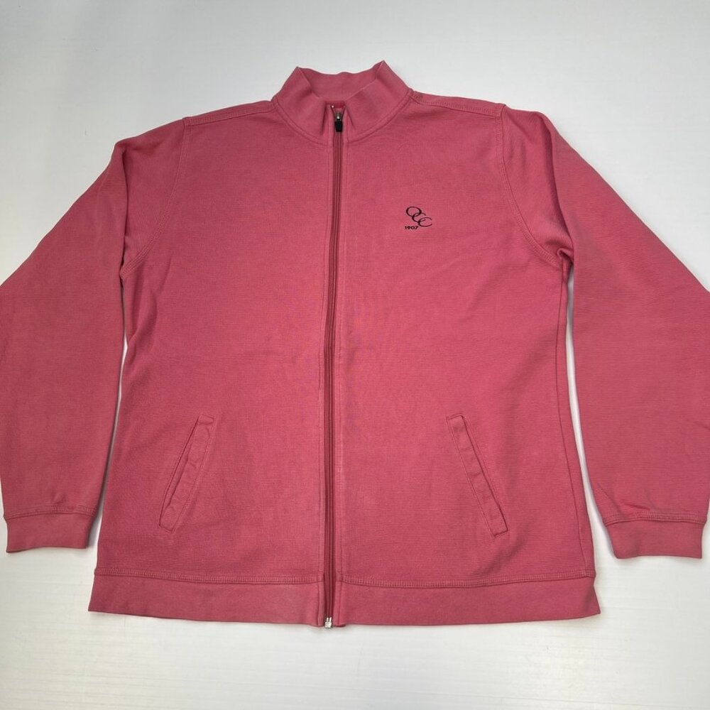 Page & Tuttle Jacket Women Large Zip Pocket Pima Fleece OCC 1907 Golf Core Ex